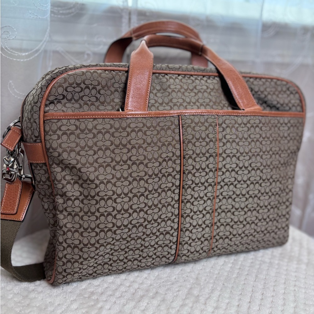 Vintage Coach Monogram Laptop/Messenger/Travel Bag